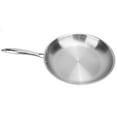 30 x 5cm Stainless Steel Fry Pan 3 Layers Induction Steak Pot Composite