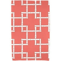 30" x 60" Simply Daisy Mid Century Geometric Print Beach Towel, Coral