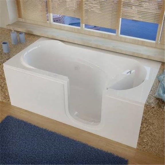 30 x 60 in. Whirlpool Jetted Step-in Bathtub, Right Drain - White