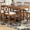 thumbnail image 1 of 30 x 66 x 40 in. Birch Wood Counter Height Table with 2 Open Shelves - Brown, 1 of 1