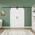 thumbnail image 1 of 30'' x 84'' Manufactured Wood Prefinished Double Sliding Barn Door with Installation Hardware Kit, 1 of 9