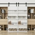 thumbnail image 1 of 30'' x 84'' Wood and Primed Bookshelf Style Barn Door with Mounting Hardware Kit, 1 of 9