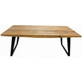 thumbnail image 1 of 30 x 84 x 40 in. Natural & Black Solid Wood & Iron Rectangular Dining Table, 1 of 1