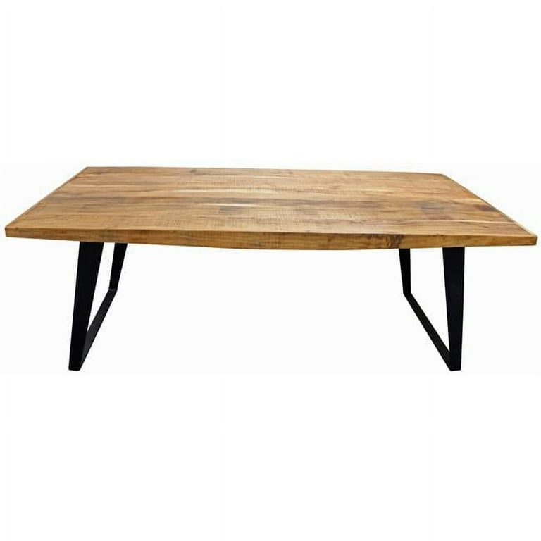 96X42 Rectangular Brown Solid Wood Top With Black Metal Base Dining Table 96X42 Rectangular Brown Solid Wood Top With Black Metal Base Dining Table
