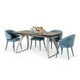 thumbnail image 1 of 30 x 94 x 35 in. Gray Rectangular Glass & Metal Self-Storing Leaf Dining Table, 1 of 1