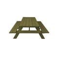 thumbnail image 1 of 30 x 94 x 66 in. Green Solid Wood Outdoor Picnic Table with Umbrella Hole, 1 of 1