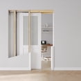 thumbnail image 1 of 30" x 96" Paneled White Sliding Closet Pocket Doors with Installation Hardware Kit & Soft Close, 1 of 9