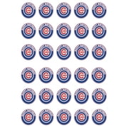 30 x Edible Cupcake Toppers   Chicagos Baseball Pride Themed Collection of Edible Cake Decorations | Uncut Edible on Wafer Sheet