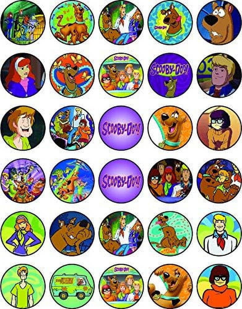 30 x Edible Cupcake Toppers – Scooby Doo Themed Collection of Edible Cake Decorations | Uncut Edible on Wafer Sheet
