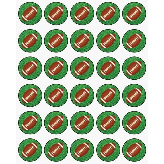 30 x Edible Cupcake Toppers Themed of Football Collection of Edible Cake Decorations | Uncut Edible on Wafer Sheet
