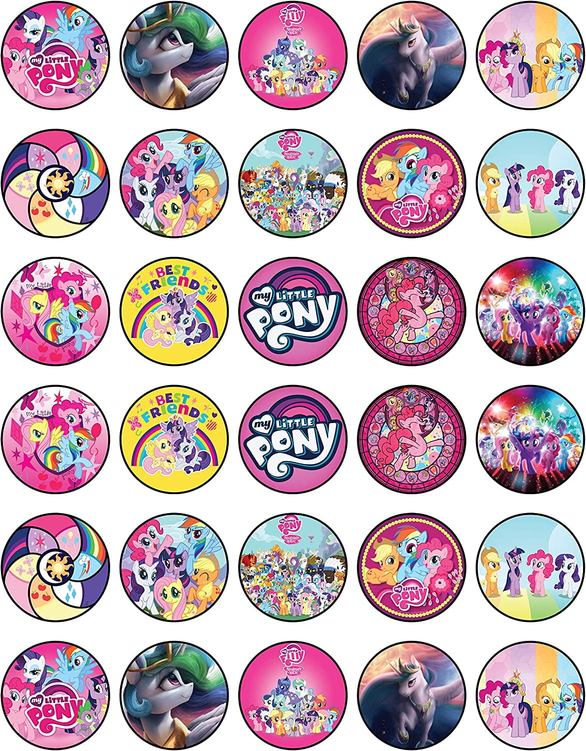 My Little Pony Birthday Edible Sheet Cake Toppers, by Home Dcor (30 Count) - Walmart.com pre-cut-my-little-pony-cupcake-topper-edible-image-ebay