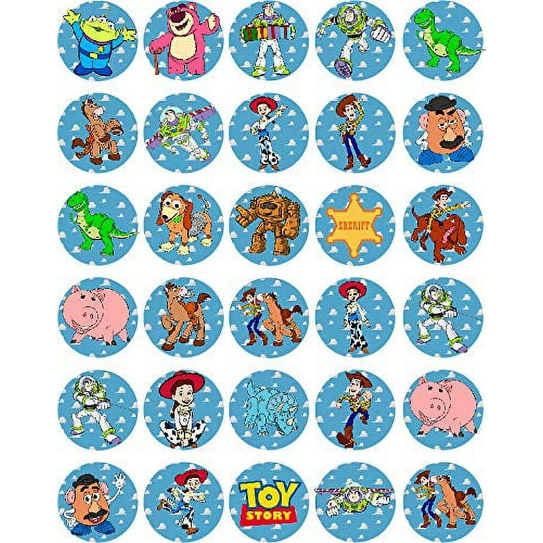 30 x Edible Birthday Cupcake Toppers – Toy Story Themed High