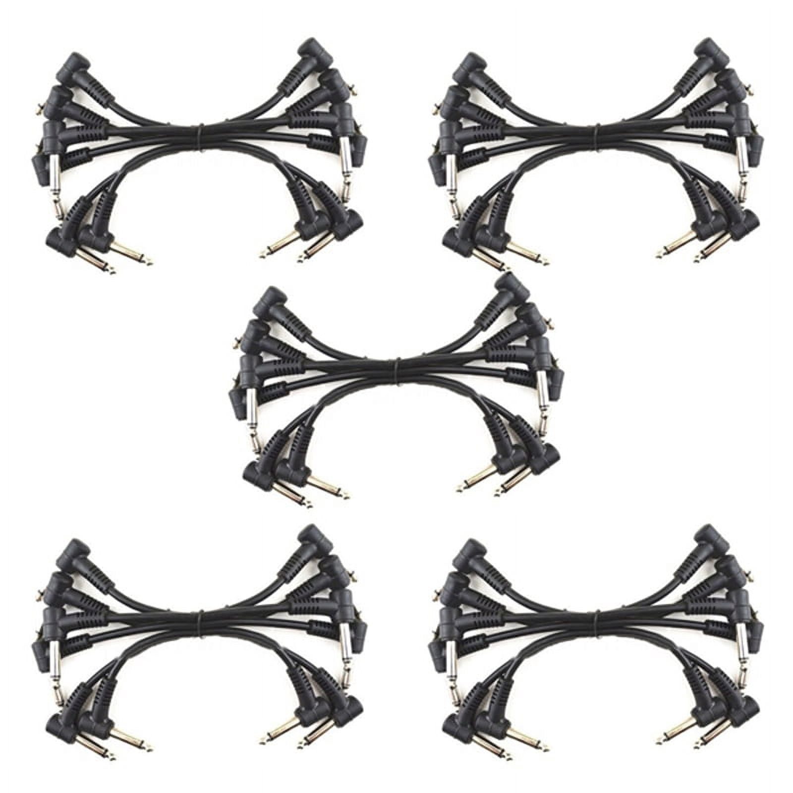 30 x Electric Guitar Cables 6 Inch 1/4 Right Angle Effect Pedal Patch Cord Black