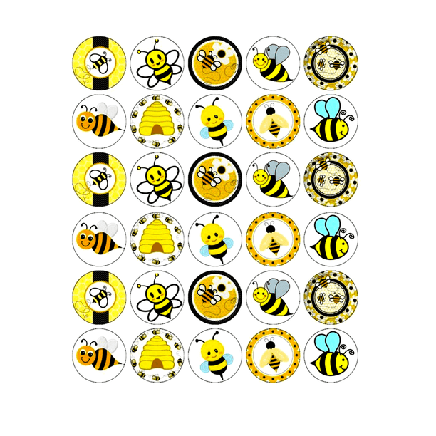 30 x Sweet Bees Themed Edible Cupcake Toppers | Uncut on Wafer Sheet- Qty 30-1.5” each - Walmart Business Supplies 30-x-sweet-bees-themed-edible-cupcake-toppers-uncut-on-wafer-sheet-qty-30-1-5-each-walmart-business-supplies