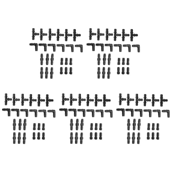 30 x T type tee connector 30 x Elbows 30 x Couplings 30 x End Plugs-Black