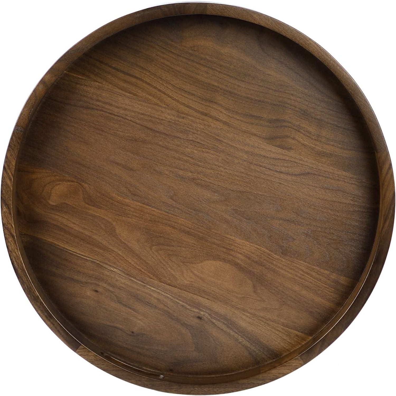 30 x 30 inches Extra Large Round Ottoman Tray Wooden Solid Serving Tray ...