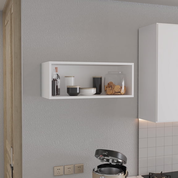 30"x12" Open Wall Cabinet In White - Modern Storage For Living Room, Bedroom, Garage, Office. And Long-lasting, Space Saving, Easy To Assemble Shelf Office, Room. Practical, Efficient, Assembly