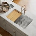 thumbnail image 1 of 30"x19" Rectangular Fireclay Workstation Kitchen Sink in Glossy White with Undermount/Drop-In Setup Full Accessories for Modern Kitchen Style, 1 of 12