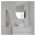 thumbnail image 1 of 30''x20'' Silver Oval Bathroom Mirror for Over Sink, Metal Framed Mirror Rectangular Rounde for Wall, Vanity Mirrors Rectangular Oval for Living Room, Dresser, Hallway, Entryway, 1 of 7