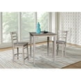 thumbnail image 1 of 30"x30" Solid Wood Counter Height Table in Washed Gray Taupe & 2 Stools, 1 of 5