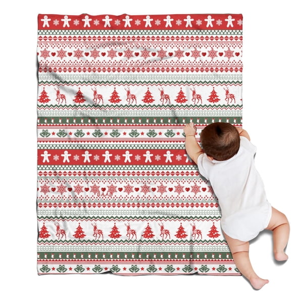 30"x40" Home Decor Christmas Flannel Throw - Holiday Pattern Blanket for Living Room Couch Sofa Bedroom