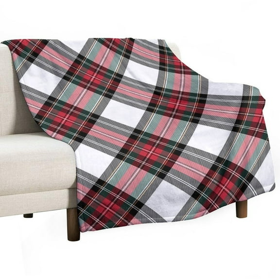 30"x40" Throws, Red Plaid Blanket Fleece Throw for Bed Sofa Travel and Camping, Super Soft Cozy Fluffy Plush Blanket for All Seasons