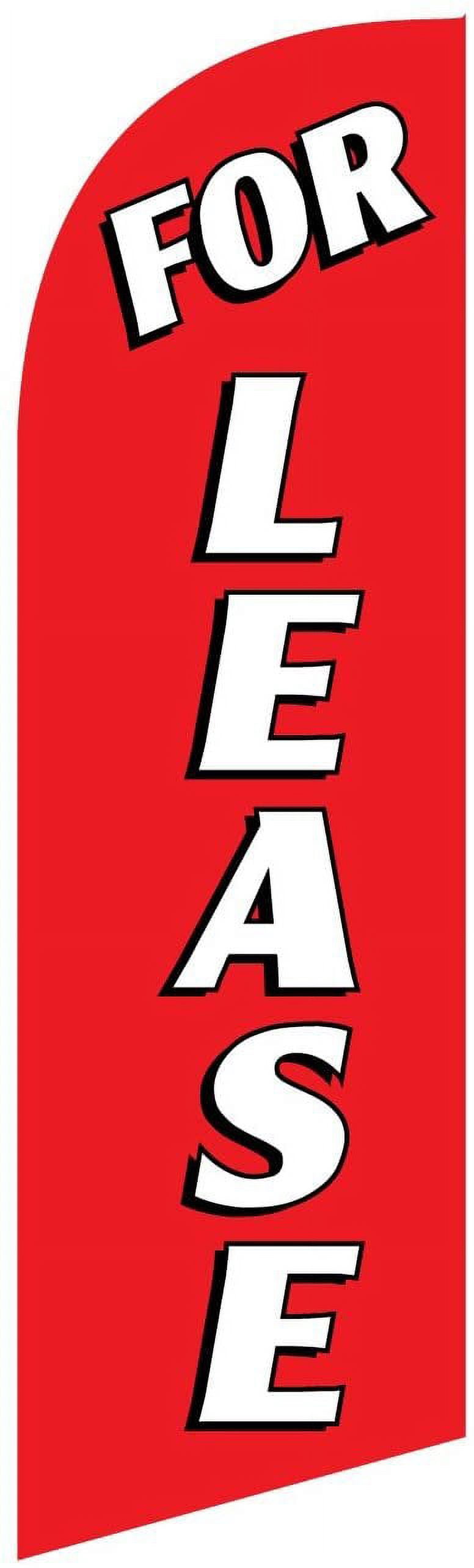 30"x78" Swooper Bow Flag & Pole Kit FOR LEASE Red White Lettering