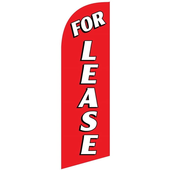 30"x78" Swooper Bow Flag & Pole Kit FOR LEASE Red White Lettering