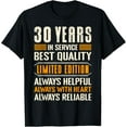 thumbnail image 1 of 30 years of service 30 years of work T-ShirtMen's and women's gift, black and white T-shirt, size: Extra large S-4XL, 1 of 4