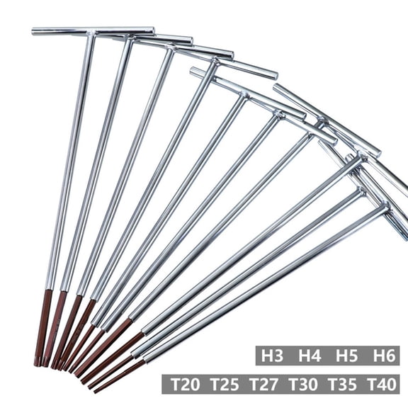 300/320Mm T-Shaped Hex Wrench H3 H4 H5 H6 T20 T25 T27 T30 T35 T40 Torx Screwdriver Key Wrench Inner Spanner Hand Repair Tool H4 Fangkenuo