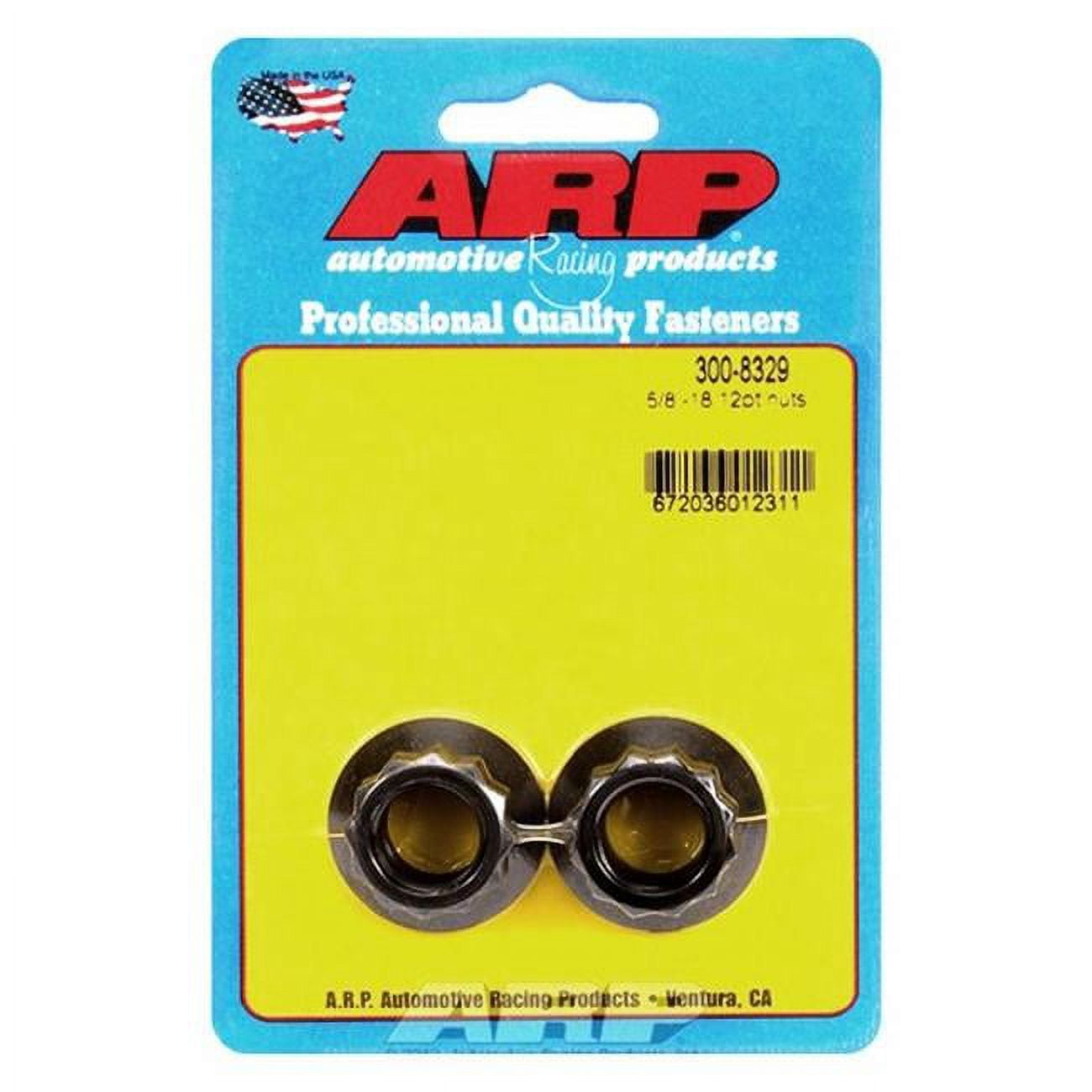 300-8329 0.62-18 in. 12 Point Black Oxide Steel Nut - Set of 2