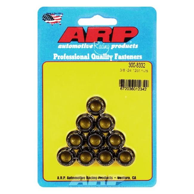 300-8332 0.37-24 in. 12 Point Black Oxide Steel Nut - Set of 10