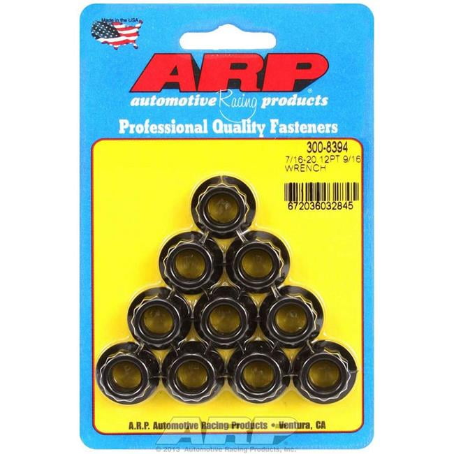 300-8394 0.44-20 in. Right Hand Thread 12-Point Black Oxide Nuts - Pack of 10