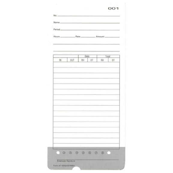 (300) Allied AT-4500 Time Cards Also Fits Acroprint ATR480 ATR481, 6-Packs of 50ea, Compatible by 300 Cards