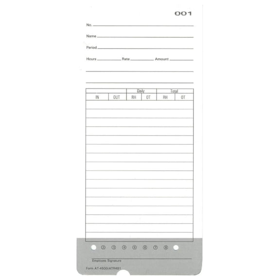 (300) Allied AT-4500 Time Cards Also Fits Acroprint ATR480 ATR481, 6-Packs of 50ea, Compatible by