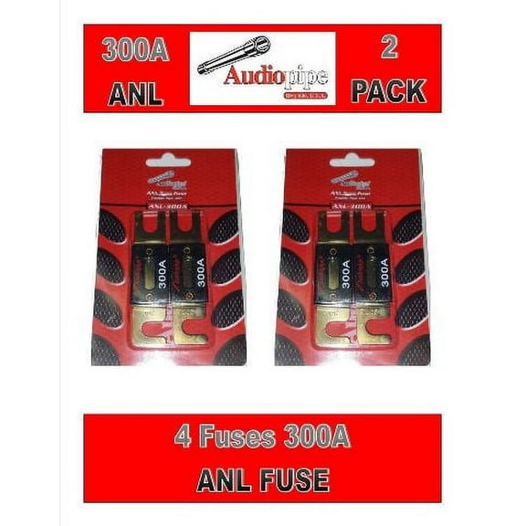 300 Amp ANL Fuses Gold Plated AudioPipe Blister Pack 4 Fuses Car Audio Stereo