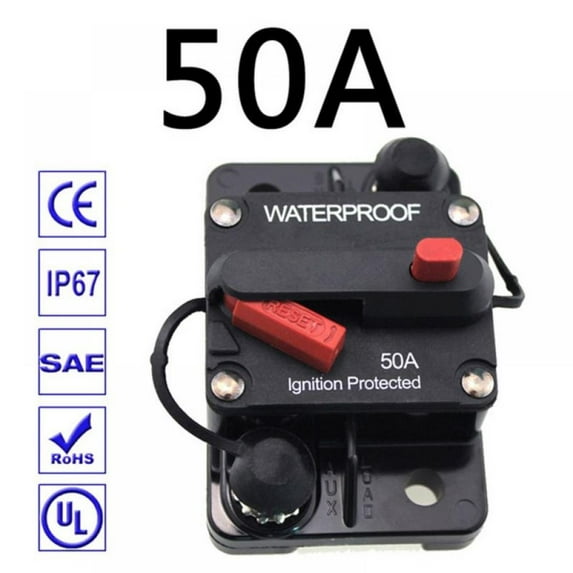 300 Amp Circuit Breaker 30A-300A with Manual Reset Waterproof Inline Fuse Inverter for Marine Trolling Motors Boat Vehicles ATV Manual Power 12-48 V Inline Fuse Inverter