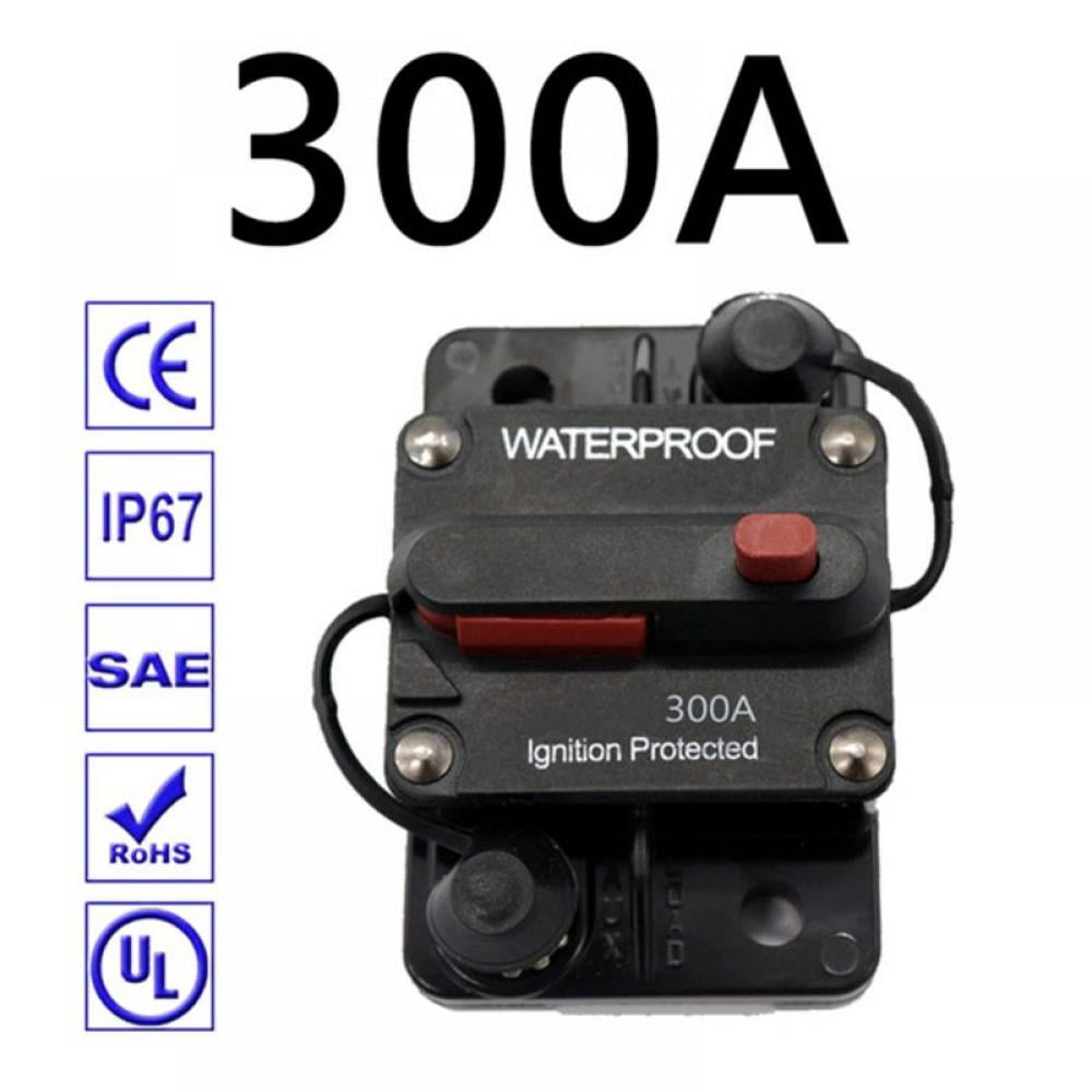 300 Amp Circuit Breaker 30A-300A with Manual Reset Waterproof Inline Fuse Inverter for Marine Trolling Motors Boat Vehicles ATV Manual Power 12-48 V Inline Fuse Inverter