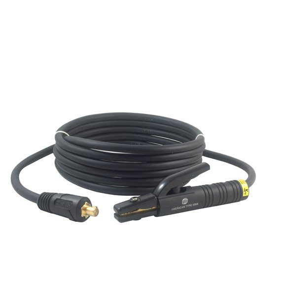 300 Amp Welding Electrode Holder Lead Assembly - Dinse 35-70 Connector - #1 AWG cable (100 FEET)