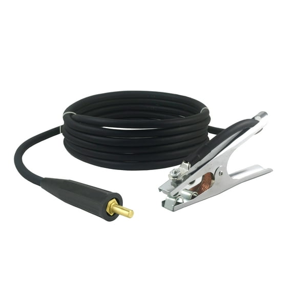 300 Amp Welding Ground Clamp Lead Assembly - UP10 Tapered Connector (Old Welders) - #1 AWG cable (15 FEET)