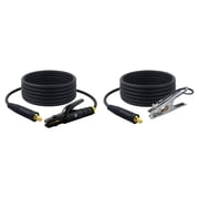 S A - 300 Amp Welding Leads Set Assembly - LC40 Connector - #1 AWG 100% Copper Cable 25 FEET Each Lead