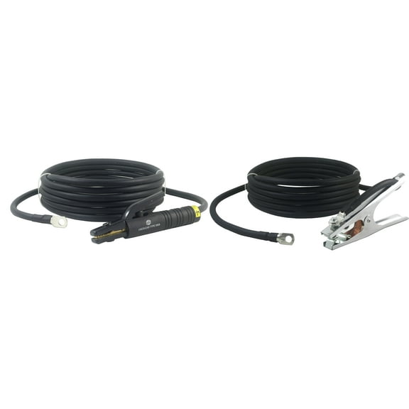 300 Amp Welding Leads Assembly Set - Terminal Lug Connector - #1 AWG cable (25 FEET EACH LEAD)