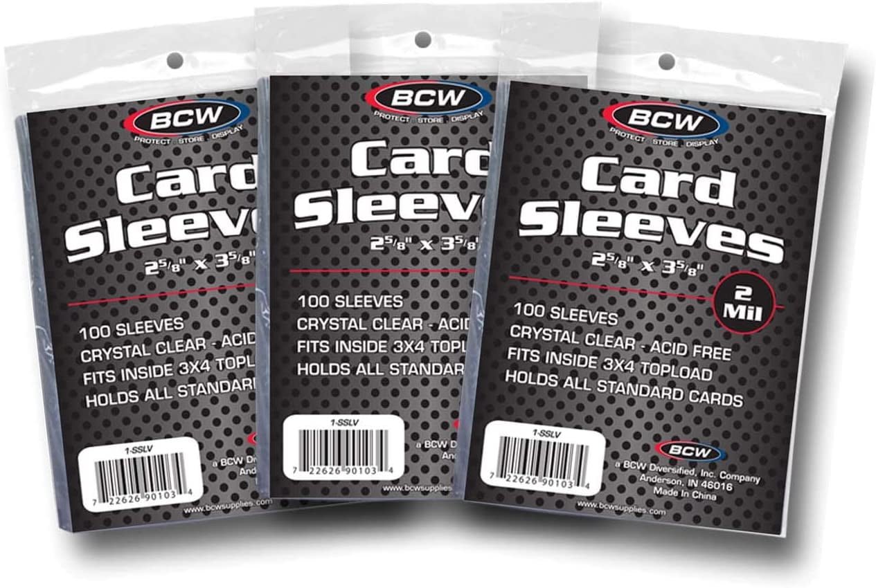 300 BCW Brand Soft Card Sleeves/Penny Sleeves (3 Packs) - Standard Size 2 5/8 x 3 5/8 300 BCW Brand Soft Card Sleeves/Penny Sleeves (3 Packs) - Standard Size 2 5/8 x 3 5/8