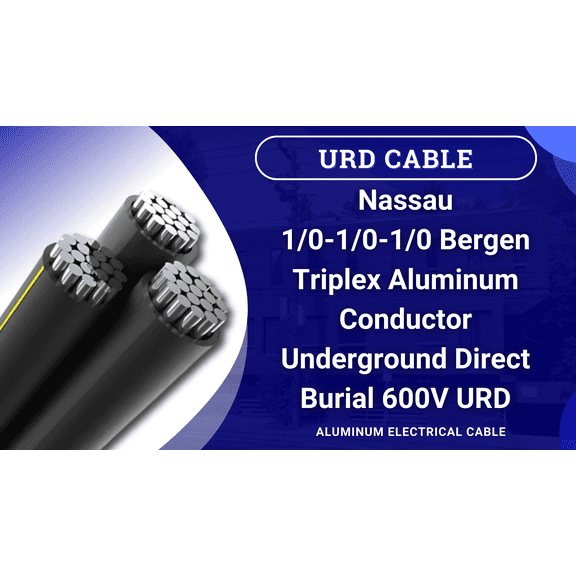 300' Bergen 1/0-1/0-1/0 Triplex Aluminum URD Direct Burial Cable 600V