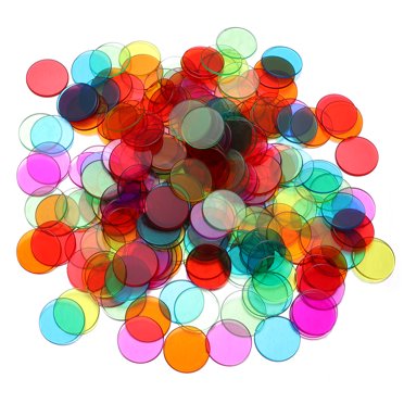 Counting Manipulatives 180Pcs Bingo Counting Chips - Translucent Colorful Discs For Games & Math Learning Prop Money
