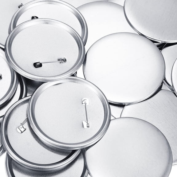 300 Blank Button Making Supplies, 3 Inch Silver Badge Button Kit