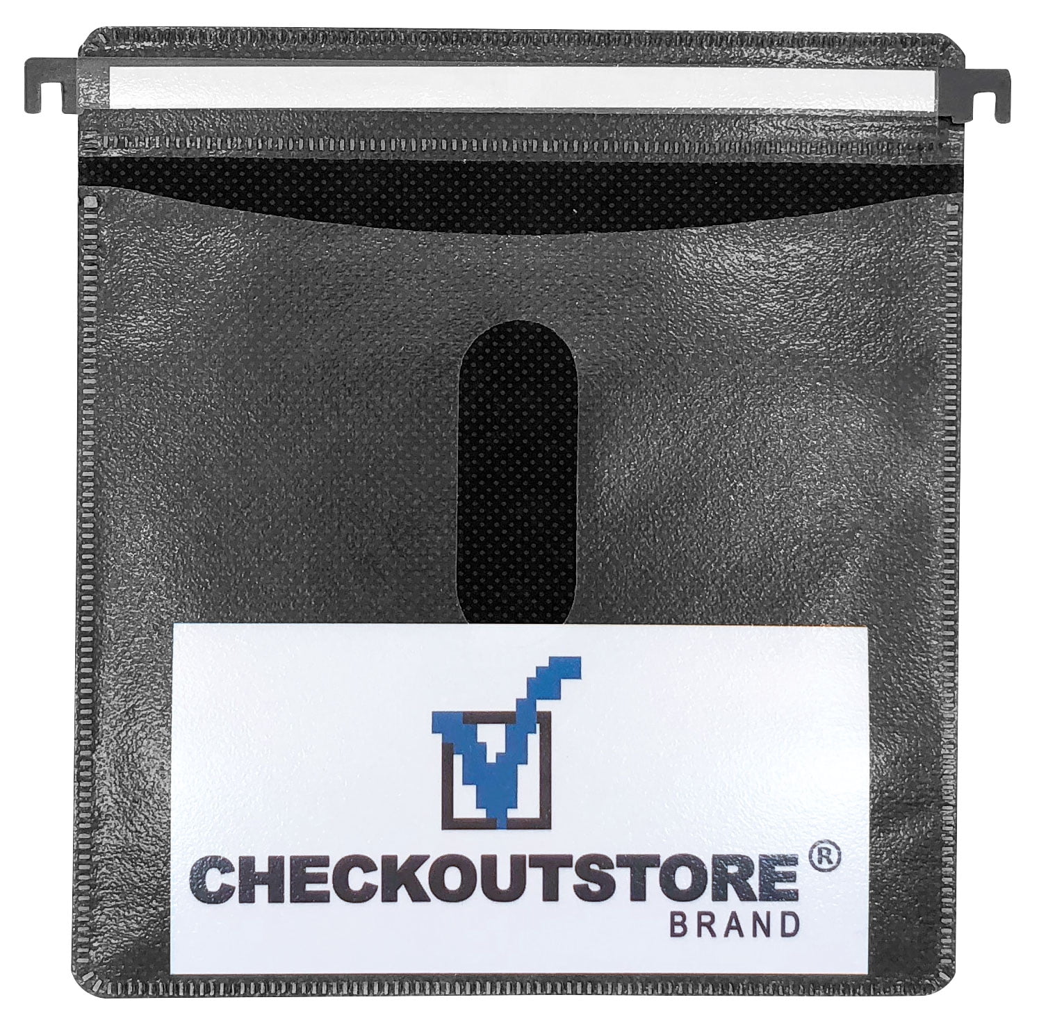 (300) CheckOutStore CD Double-sided Refill Plastic Hanging Sleeve (Black)