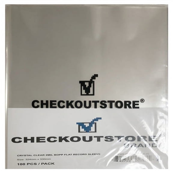 (300) CheckOutStore Crystal Clear Plastic BOPP for 12" Vinyl 33 RPM Records (2mil - BOPP)