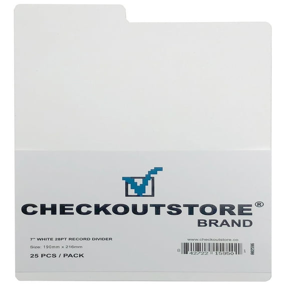 (300) CheckOutStore Premium Plastic Record Dividers to Organize Vinyl Records (White - (7 Inch))