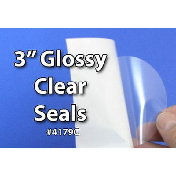 300 Clear Glossy Round Stickers 3 inch Box Adhesive Seals Labels 50 Sheets 4179C